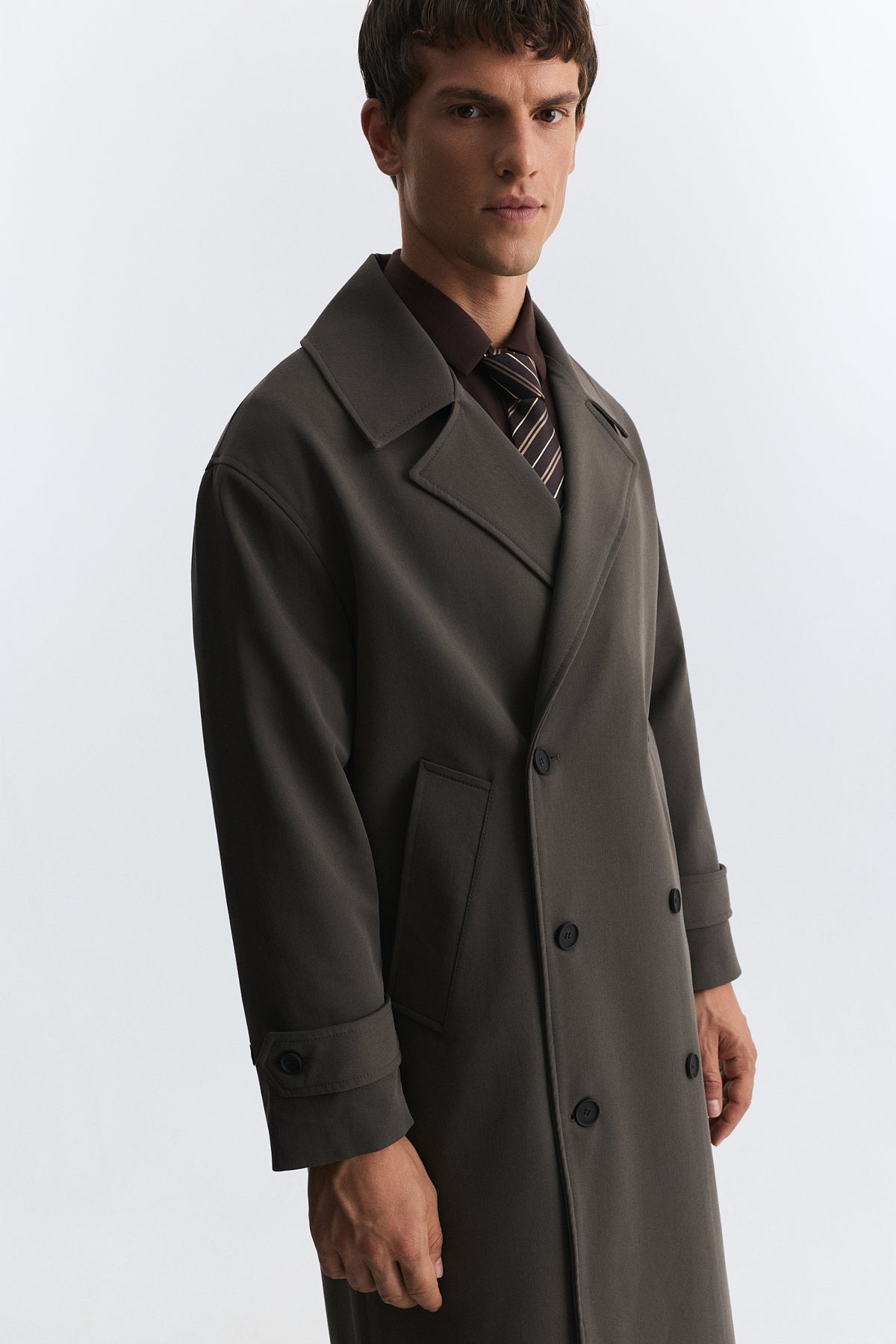 Long Relaxed-Fit Trench Coat