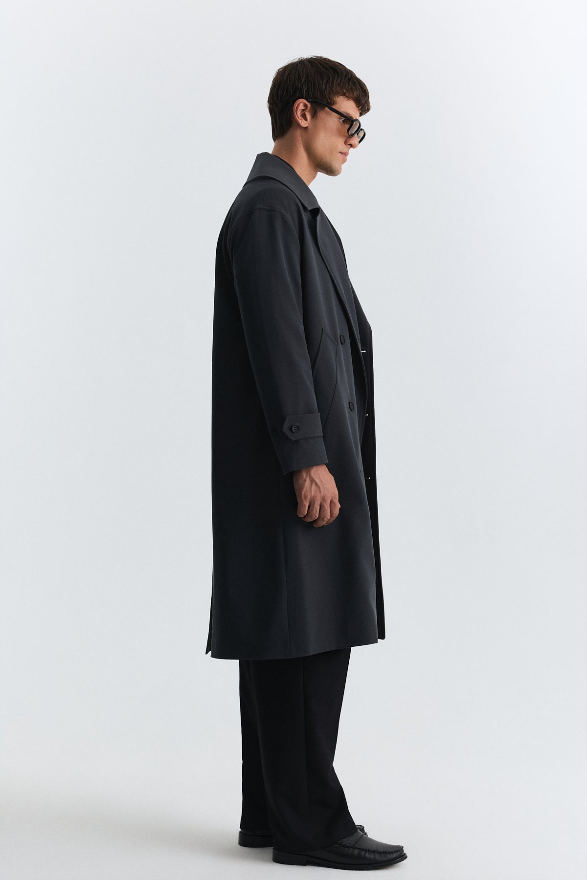 Long Relaxed-Fit Trench Coat