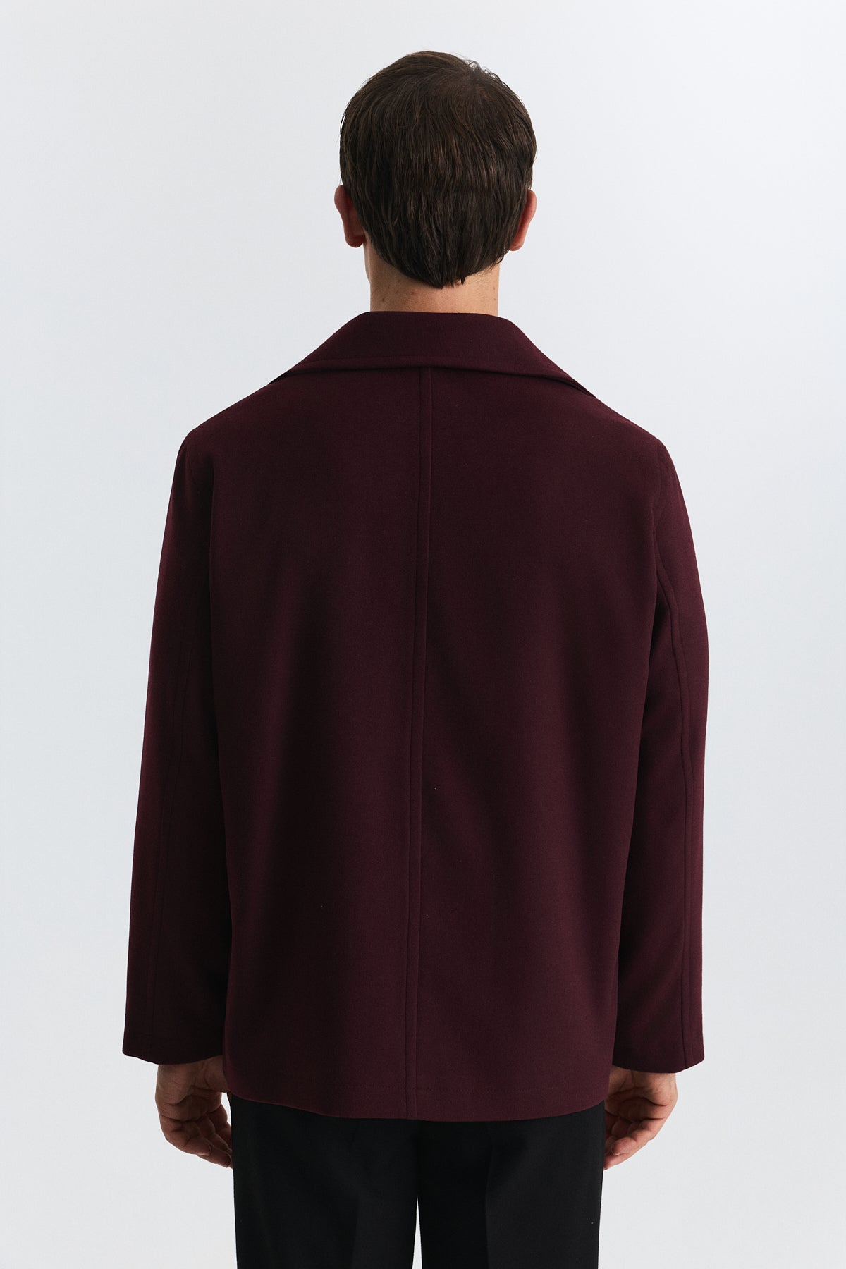 Relax Fit Short Coat with Double-Breasted Closure