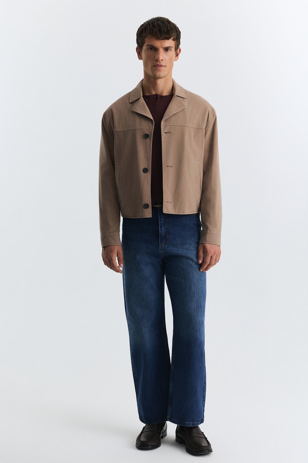 Crop Fit Faux Suede Jacket