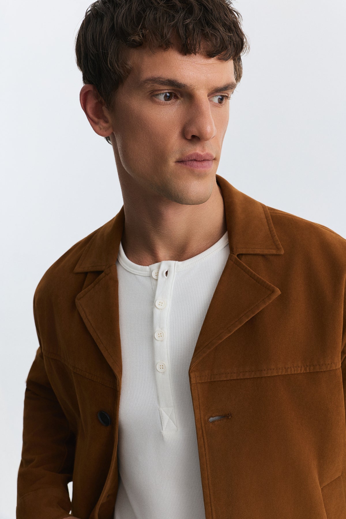 Crop Fit Faux Suede Jacket