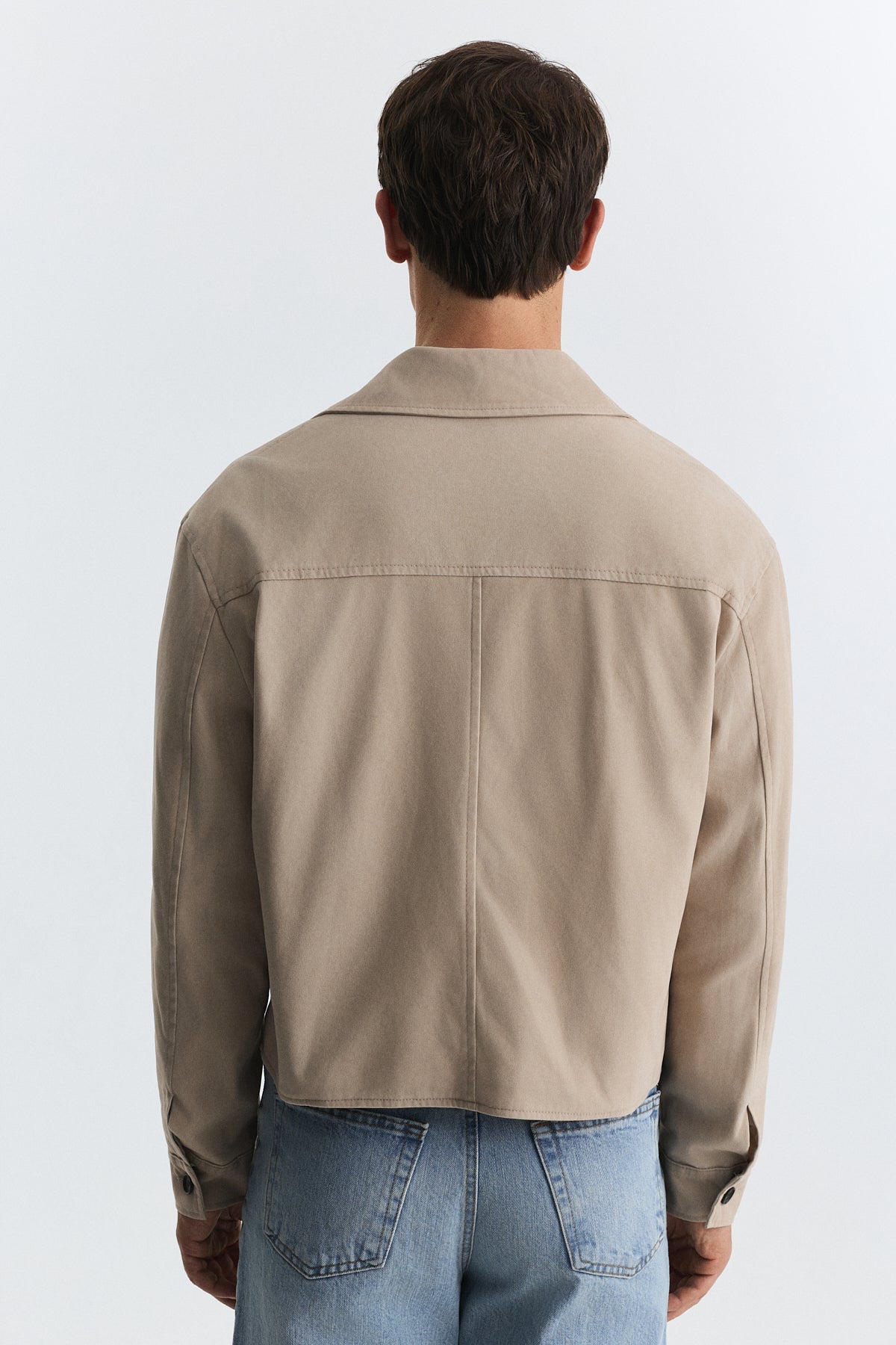 Crop Fit Faux Suede Jacket