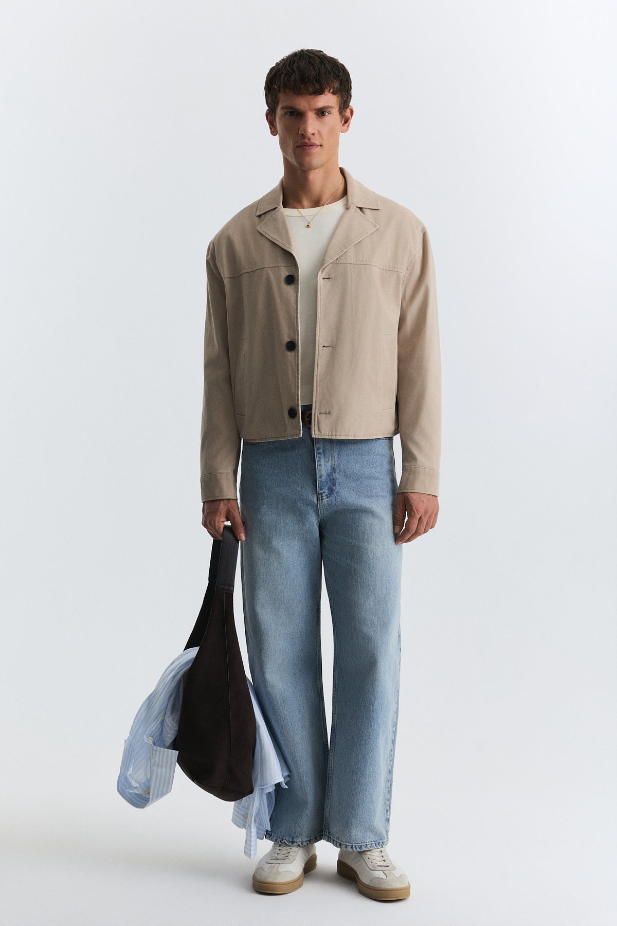 Crop Fit Faux Suede Jacket