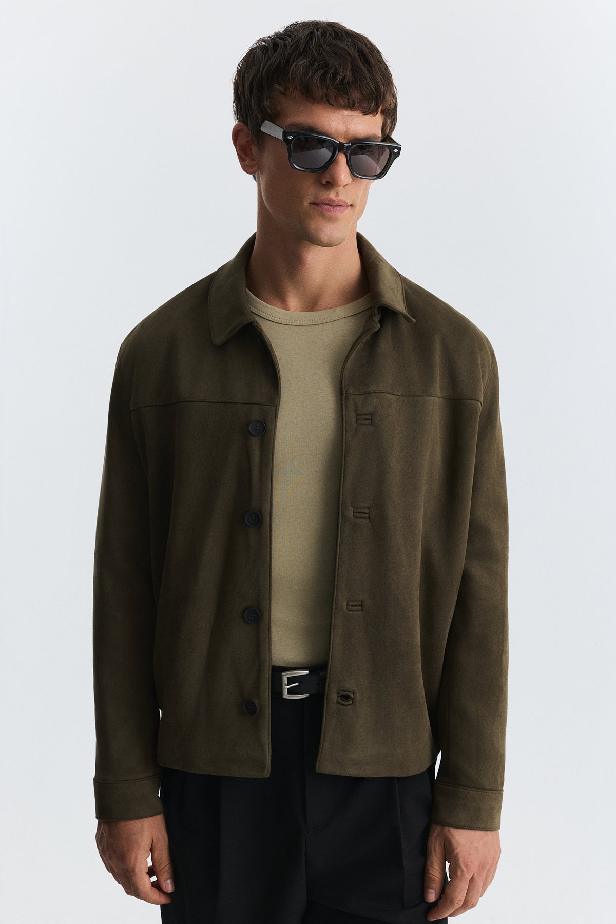 Relaxed Faux Suede Jacket