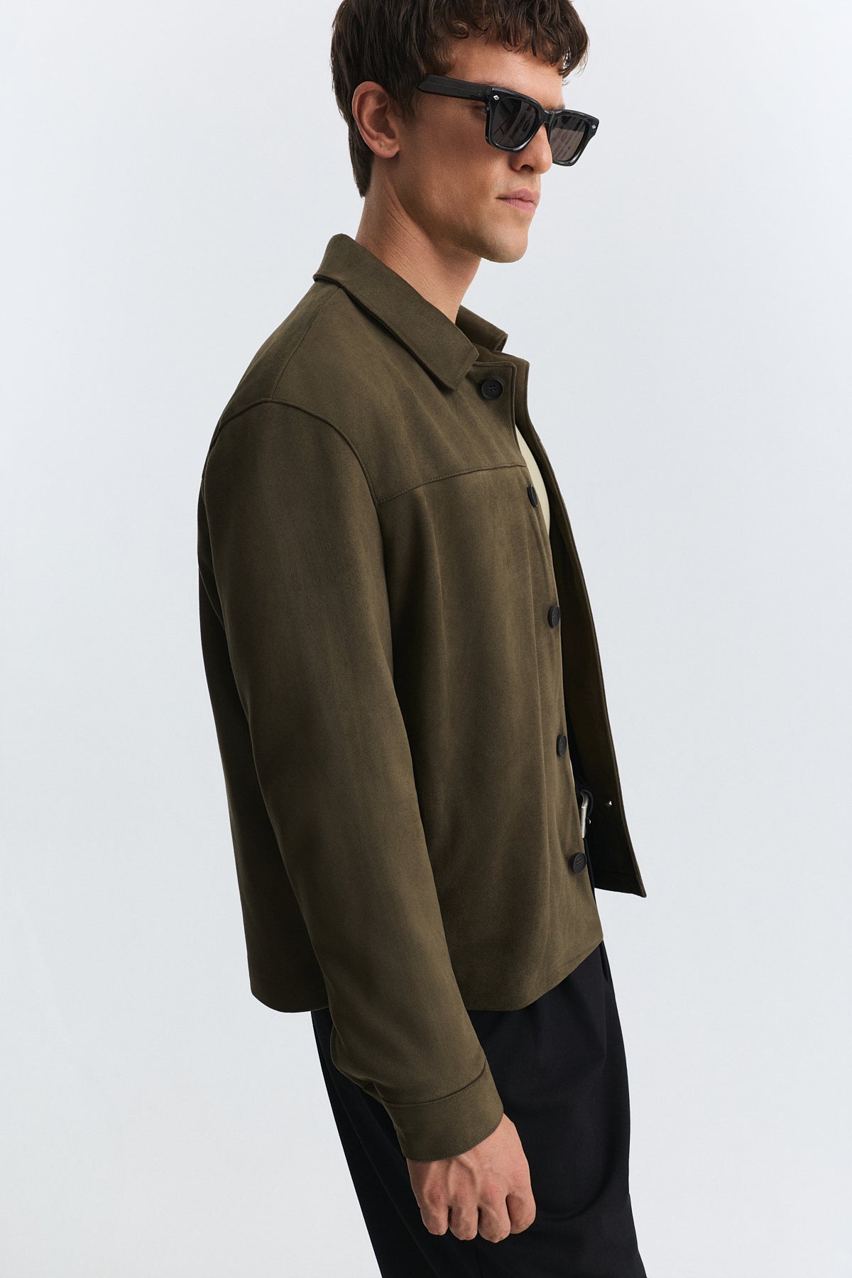 Relaxed Faux Suede Jacket