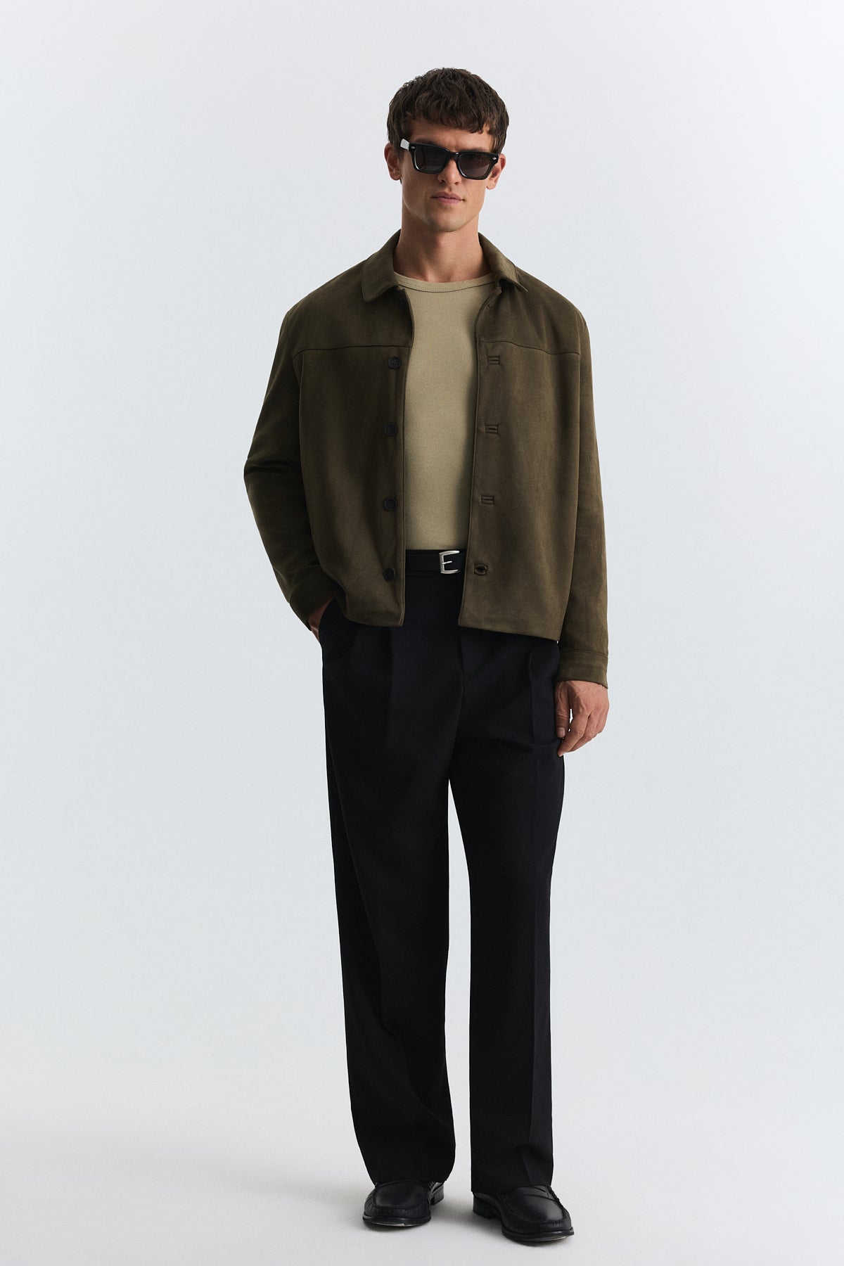 Relaxed Faux Suede Jacket