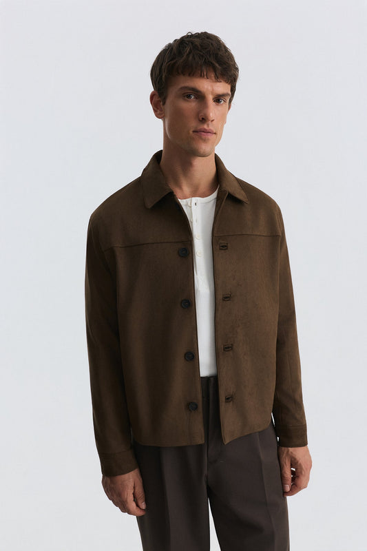 Relaxed Faux Suede Jacket
