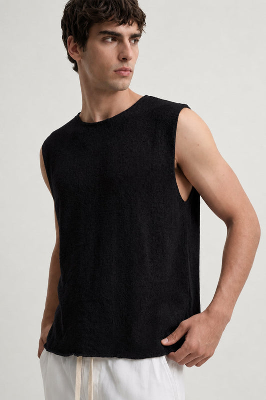 Relax Fit Textured Sleeveless T-shirt