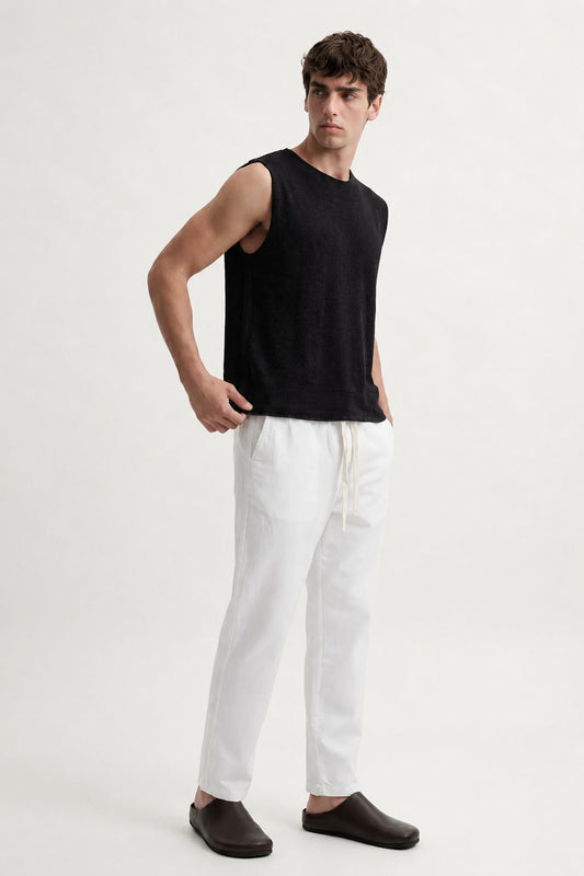 Relax Fit Textured Sleeveless T-shirt