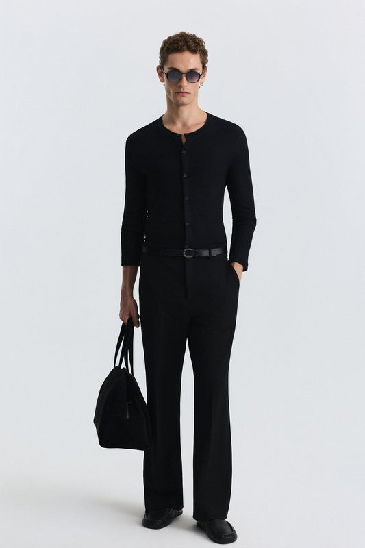 T-Shirt with Button Closure and Drawstring