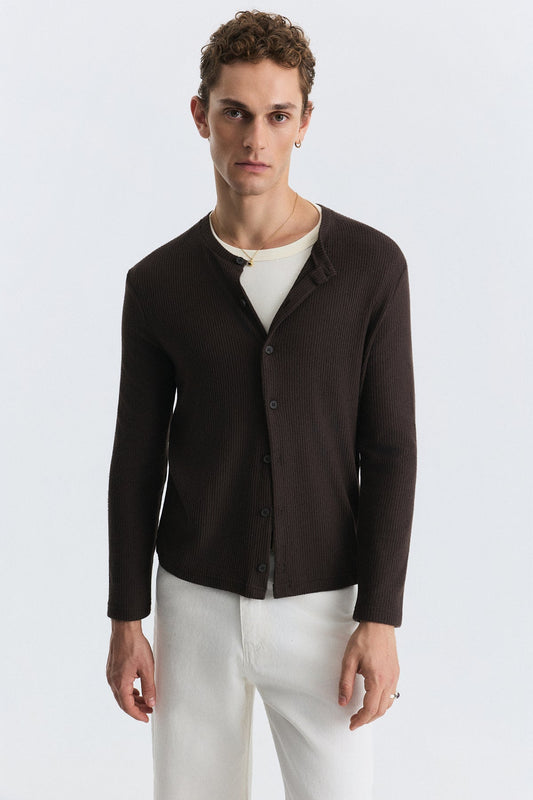 T-Shirt with Button Closure and Drawstring
