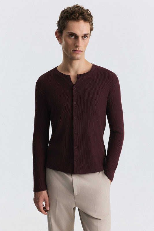 T-Shirt with Button Closure and Drawstring