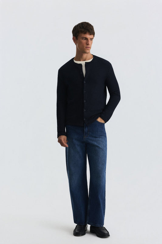 T-Shirt with Button Closure and Drawstring