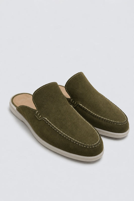 Thick-Soled 100% Suede Sabot