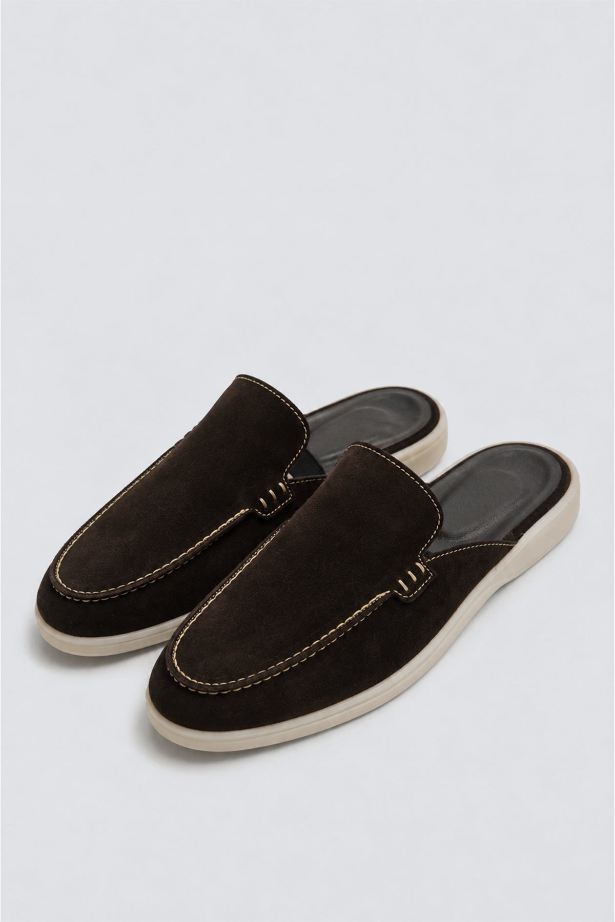 Thick-Soled 100% Suede Sabot