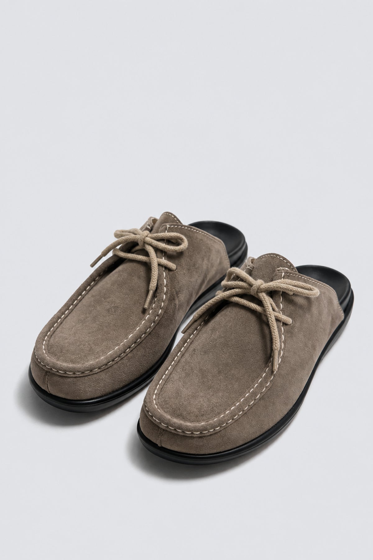 100% Suede Lace-Up Sabot