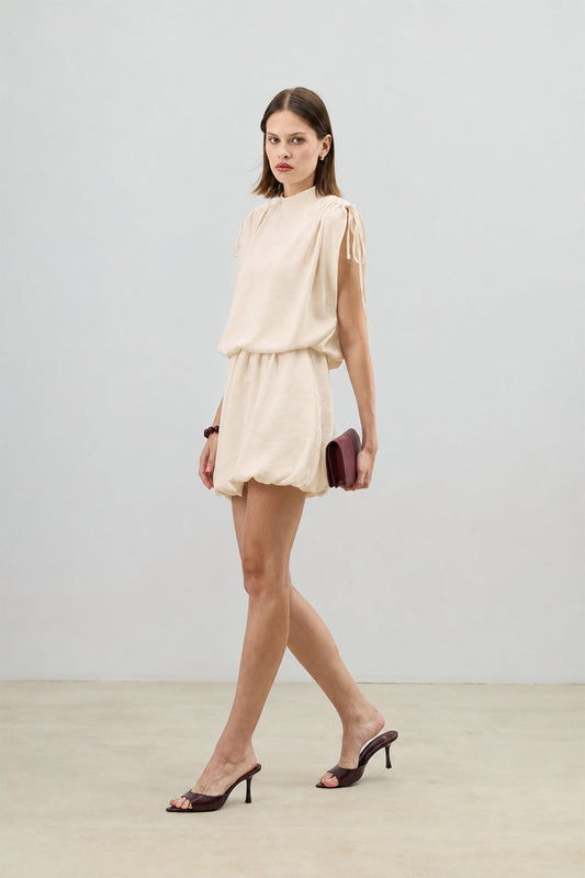 Women's Dress with Gathered Shoulders