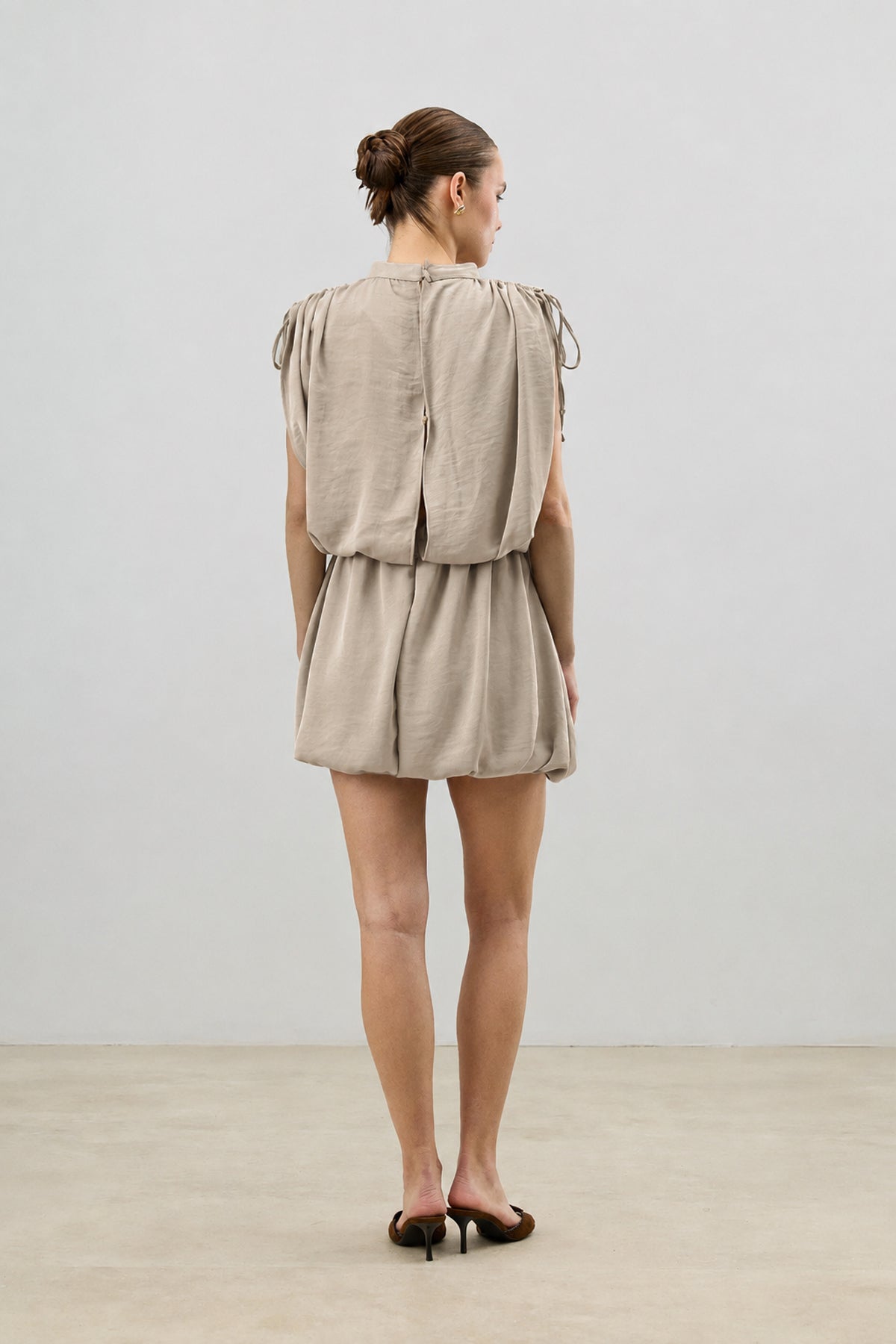 Women's Dress with Gathered Shoulders