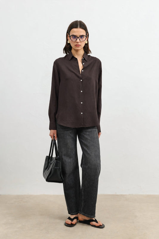 100% Lyocell Striped Women's Shirt