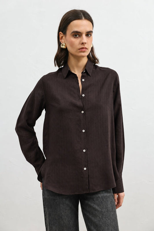 100% Lyocell Striped Women's Shirt