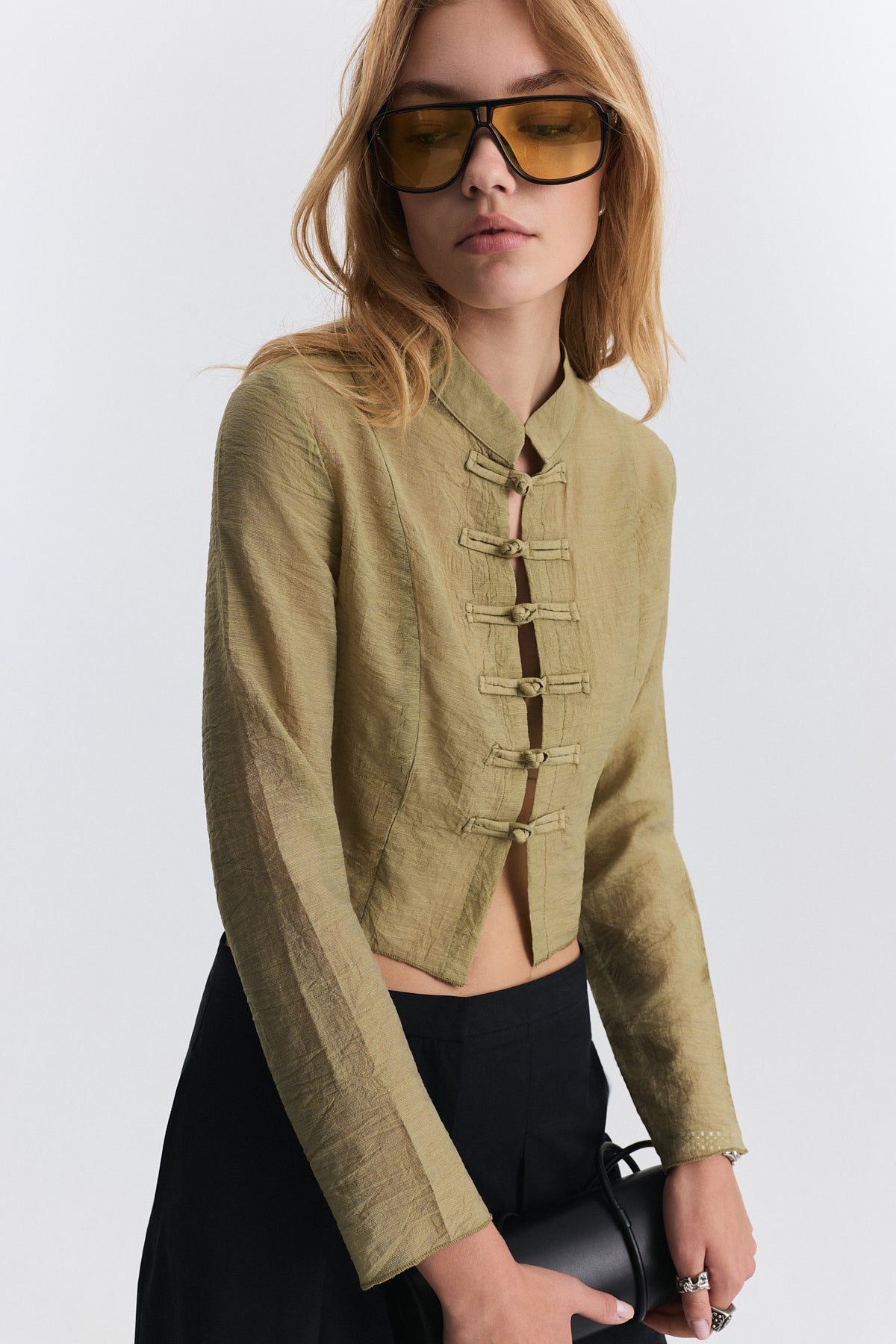 Relax Fit Embellished Button-Down Shirt