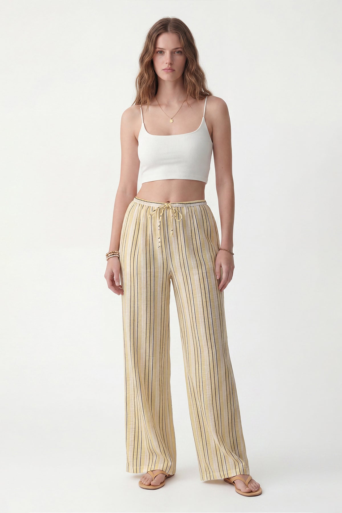Striped Wide-Leg Pants