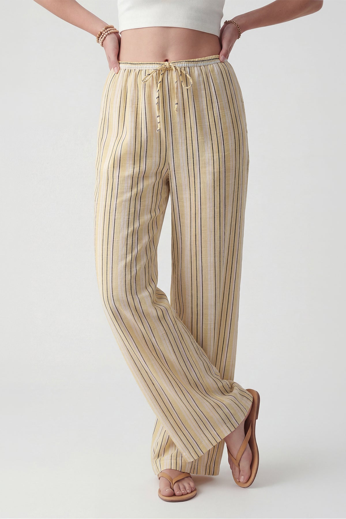 Striped Wide-Leg Pants