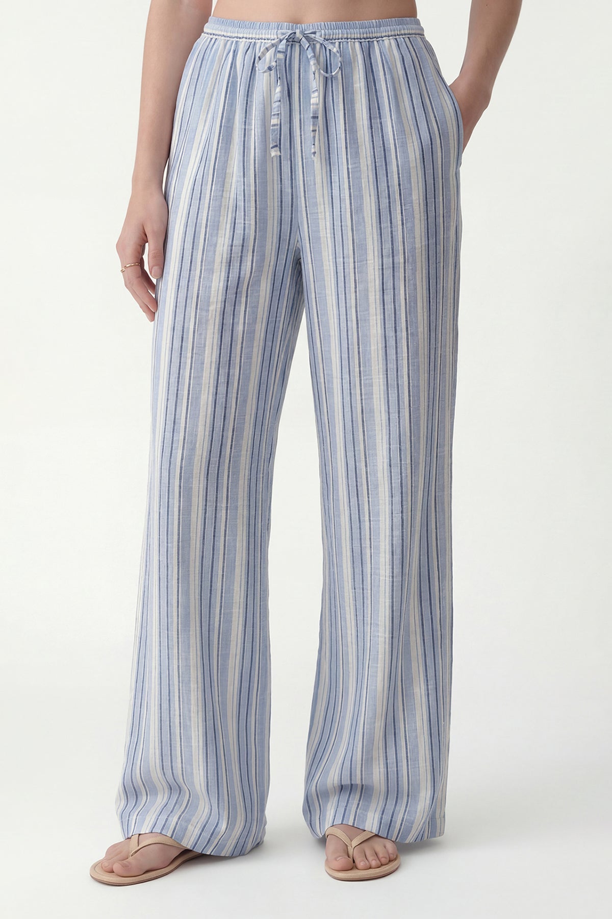 Striped Wide-Leg Pants