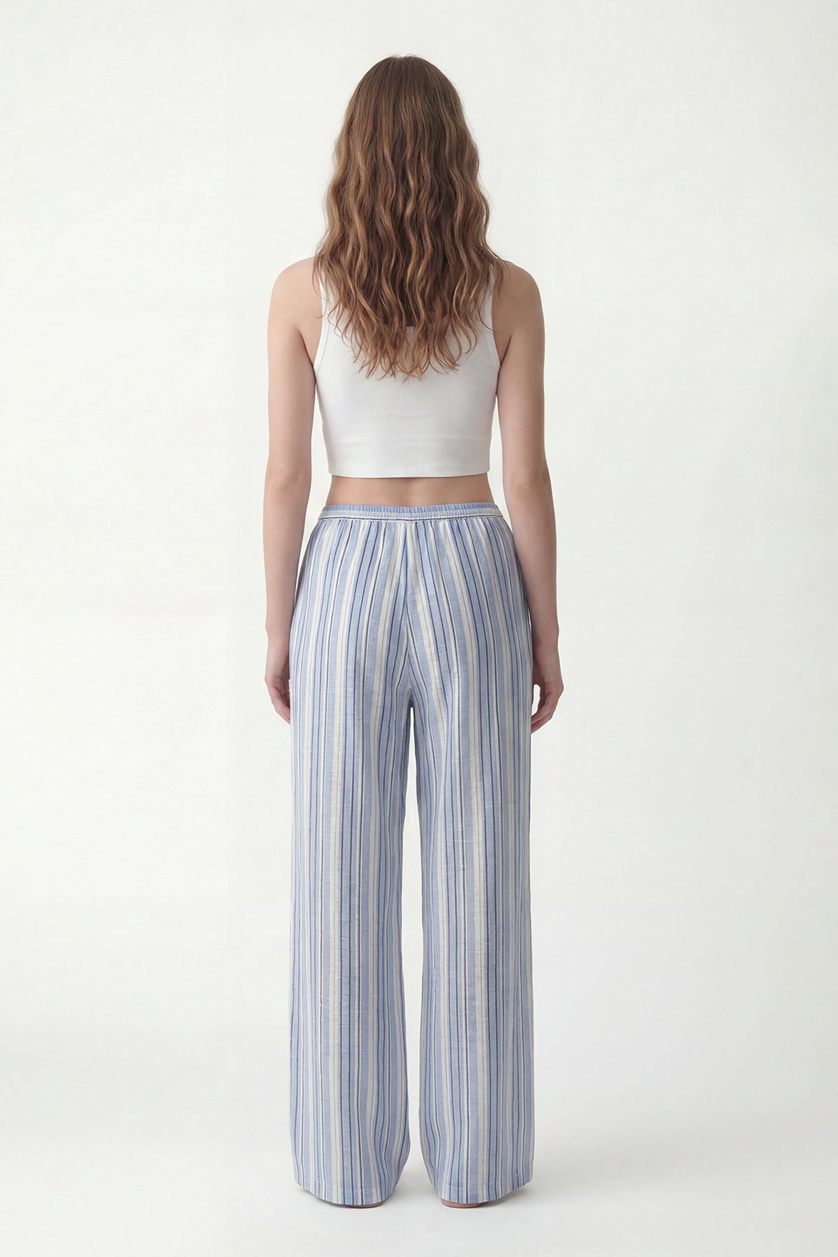Striped Wide-Leg Pants