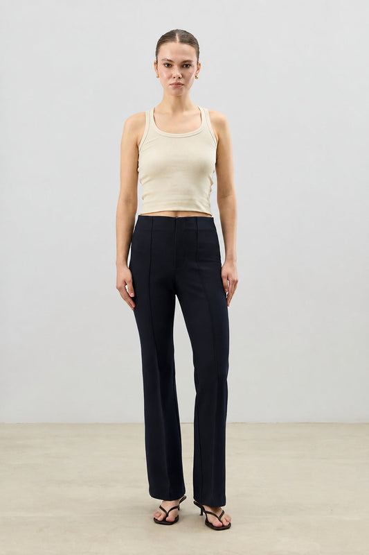 High-Waisted Straight-Leg Women's Pants