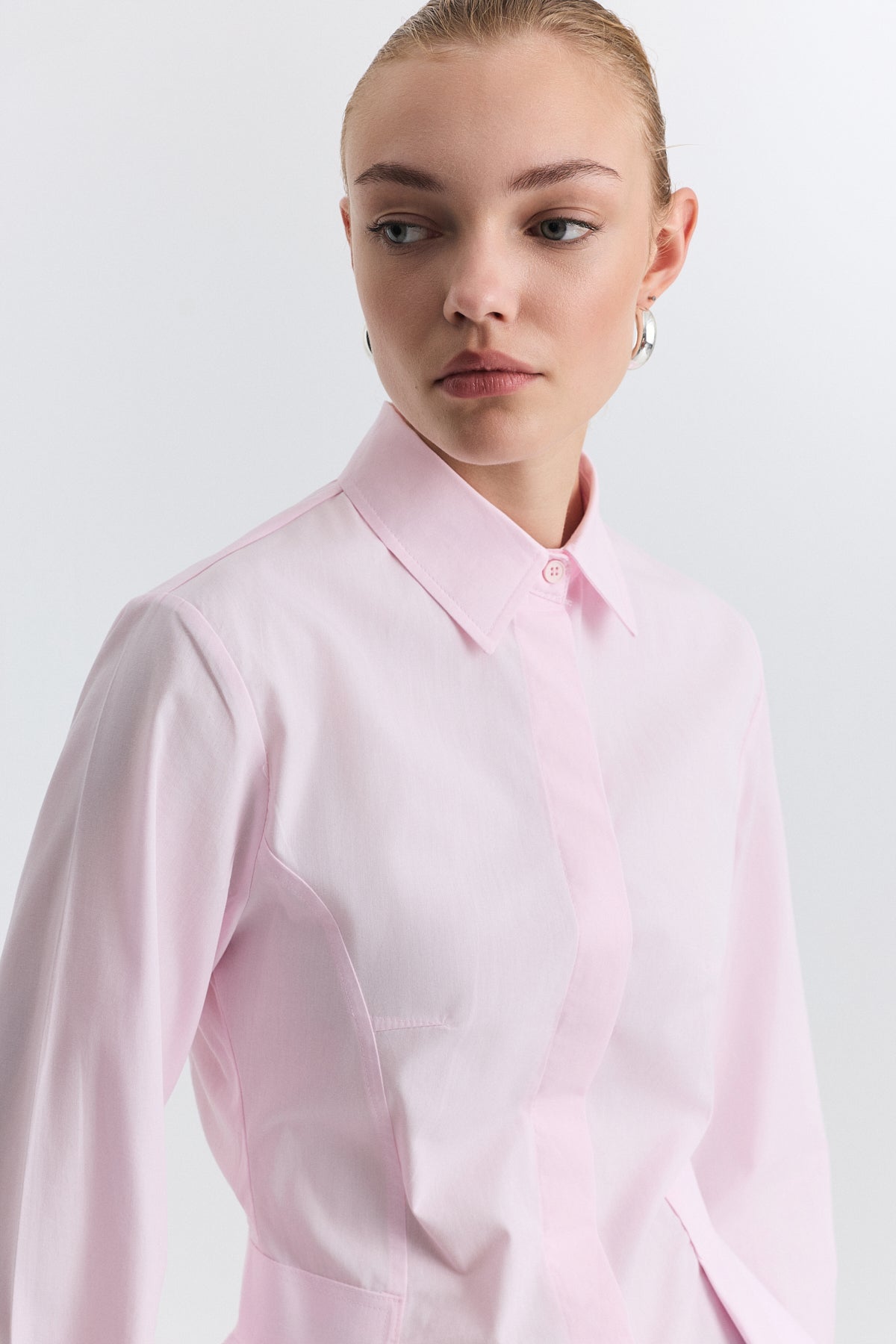 Peplum Poplin Shirt