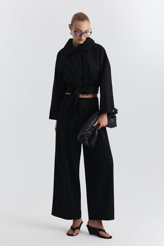 Short Trench Coat with a Belt