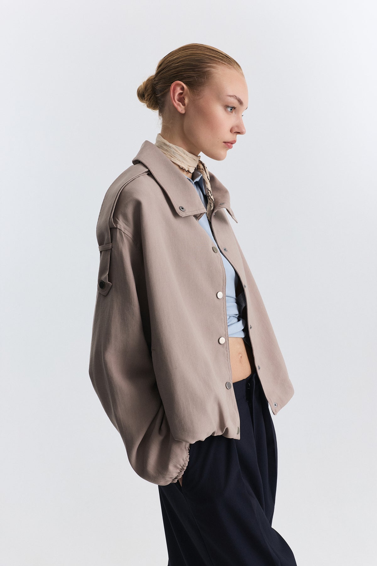 Lyocell-Blend Stand-Up Collar Jacket