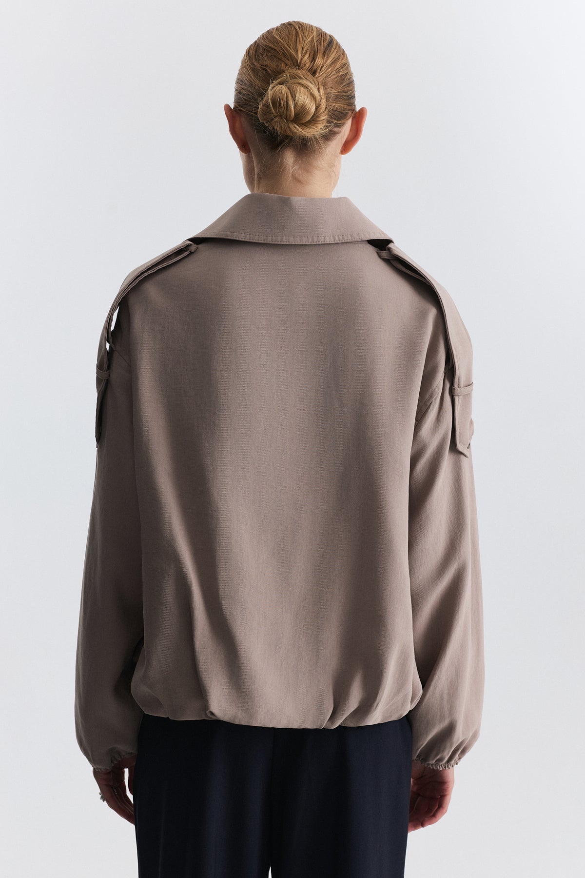 Lyocell-Blend Stand-Up Collar Jacket
