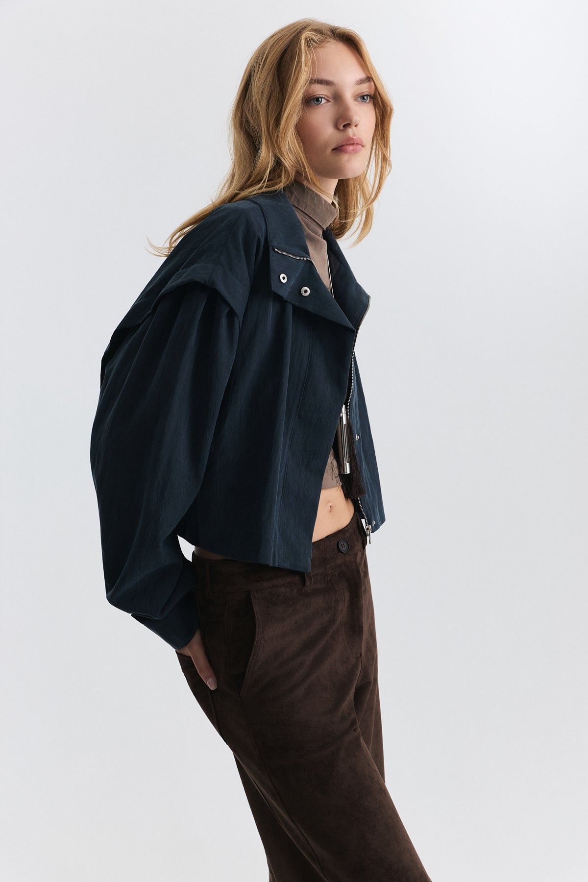 Stand-Up Collar Bomber Jacket
