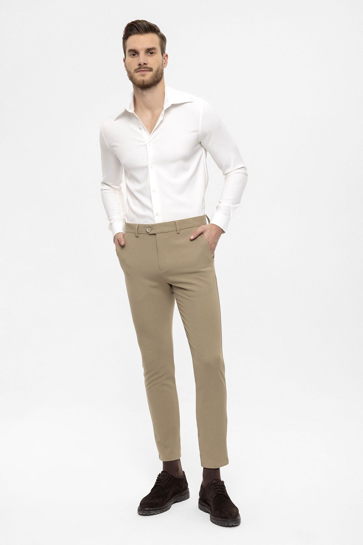 Men's Accessories: Slim-Fit Pants with Detailed Design