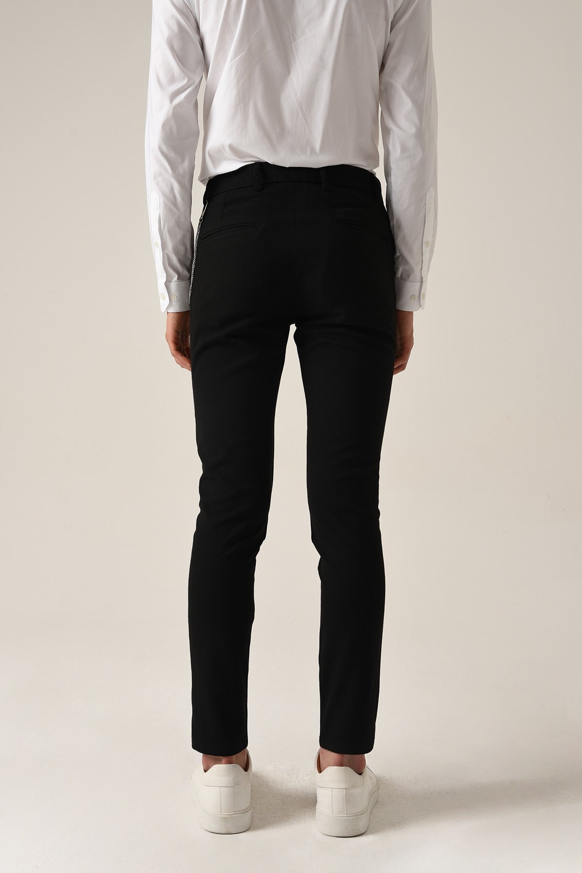 Men's Accessories: Slim-Fit Pants with Detailed Design