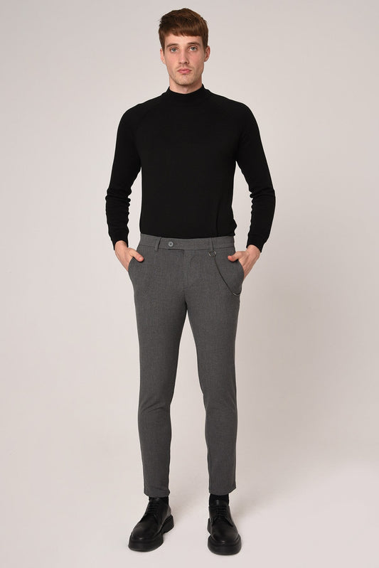 Men's Accessories: Slim-Fit Pants with Detailed Design