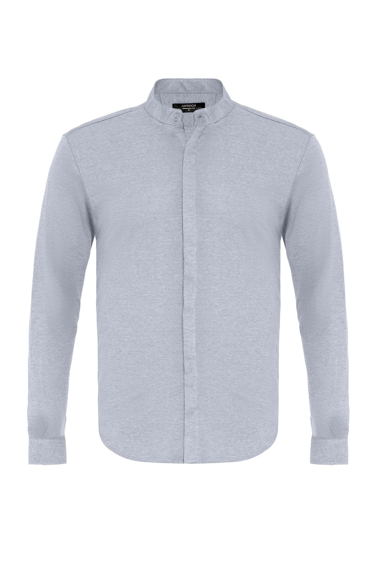 Antioch Men's Judge-Collar Hidden-Button Long-Sleeve Slim-Fit Shirt