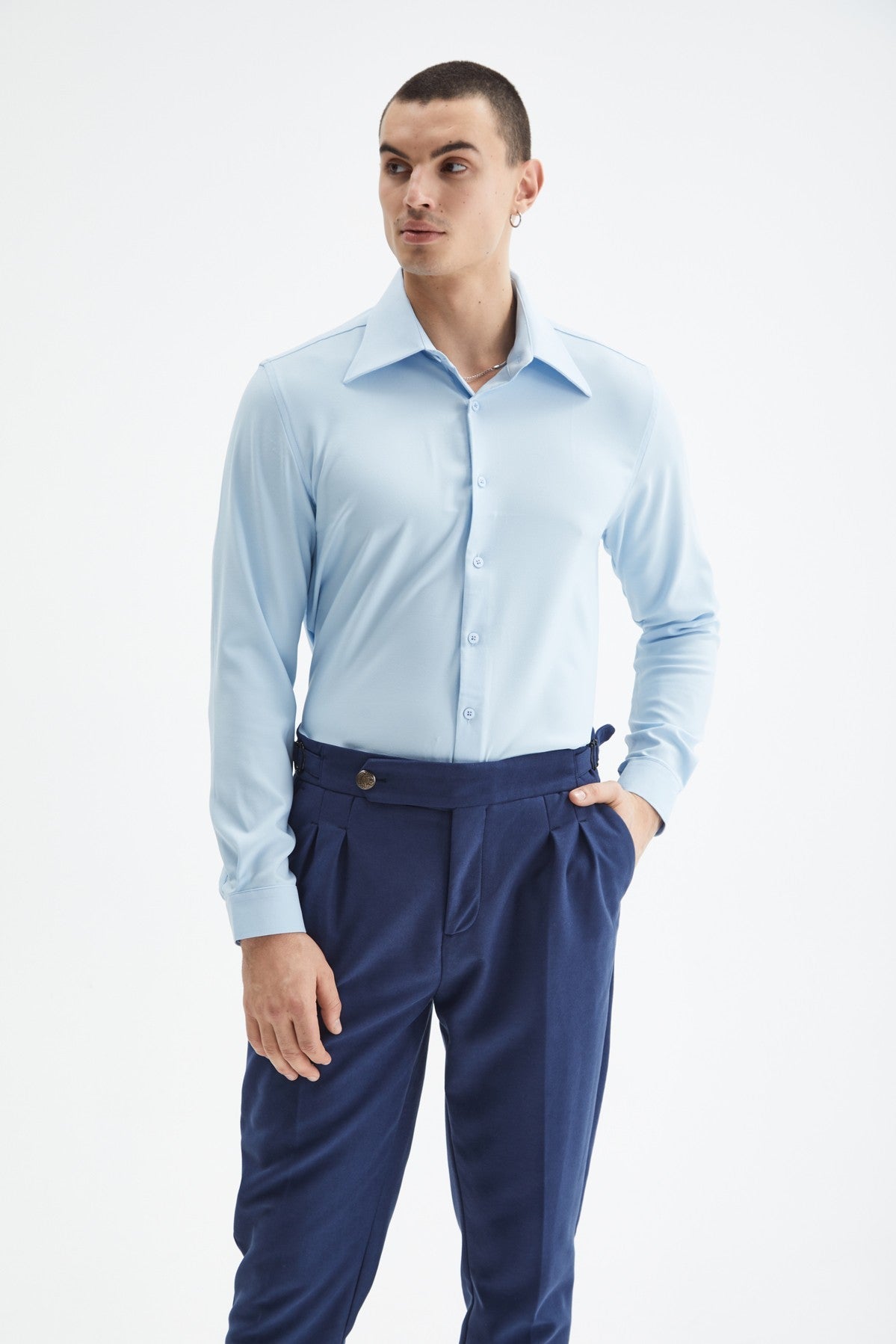 Antioch Slim-Fit Men's Long-Sleeve Shirt with a Wide Collar