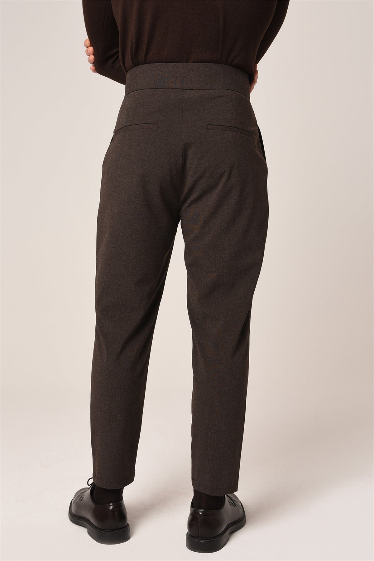 Antioch High-Waisted Belted Pleated Fabric Pants