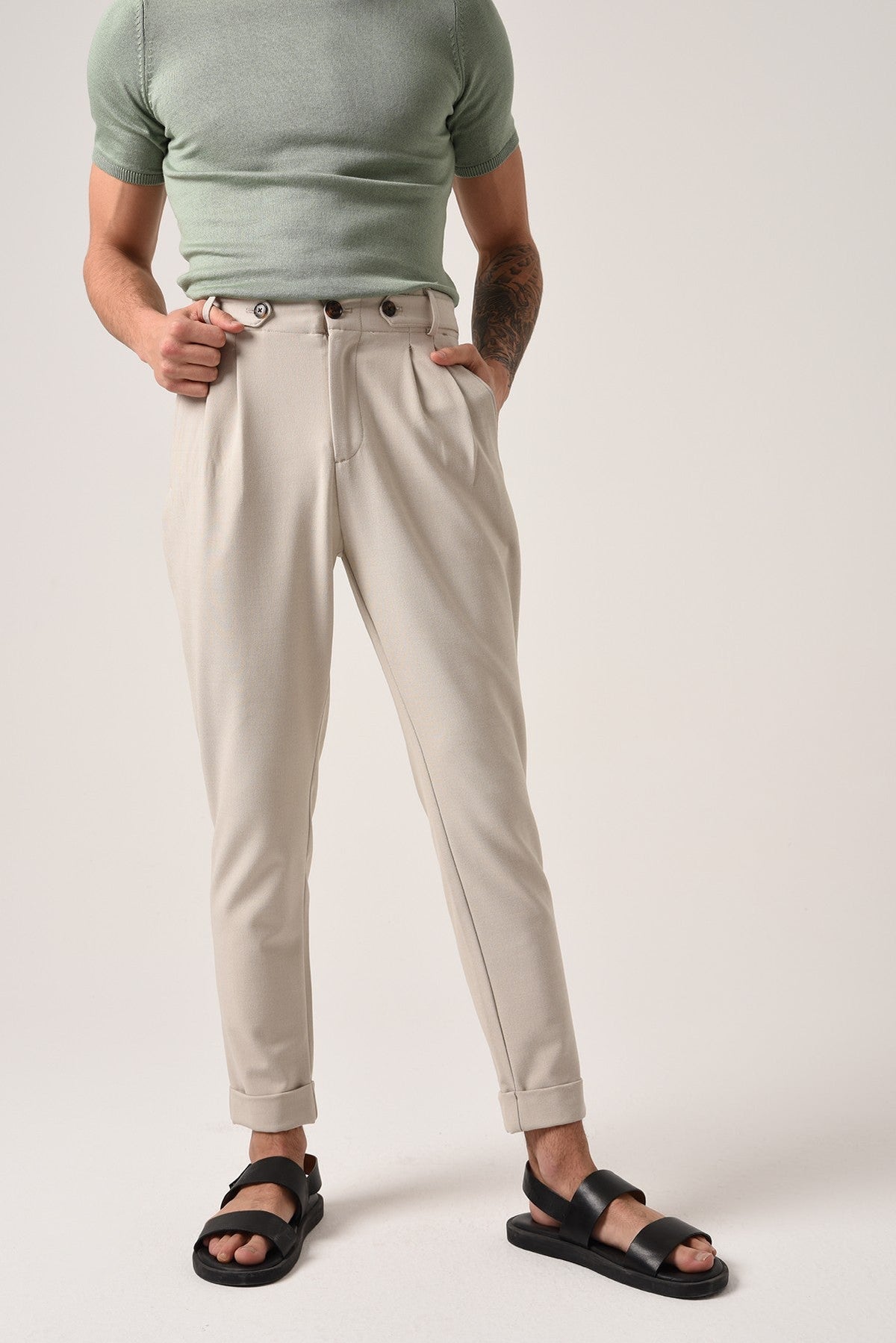 Antioch High-Waisted (Boyfriend) Pleated Pants