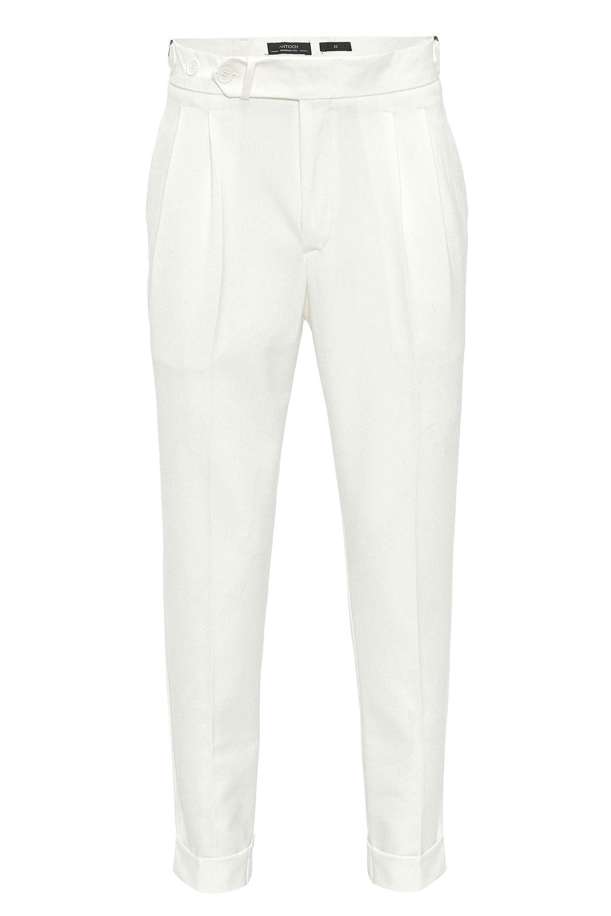 High-Waisted Pleated Carrot-Fit Men's Pants