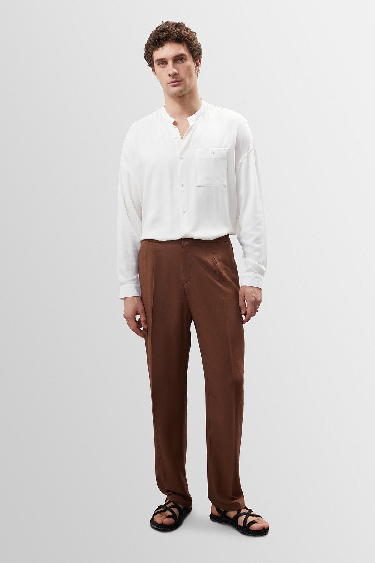 Antioch High-Waisted Pleated Linen-Blend Men's Pants