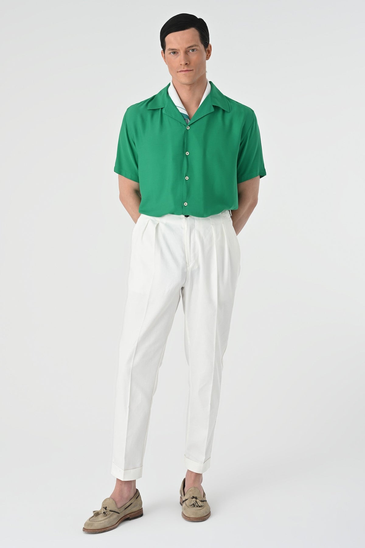 Antioch Oversized Short-Sleeve Men's Shirt with Apache Collar