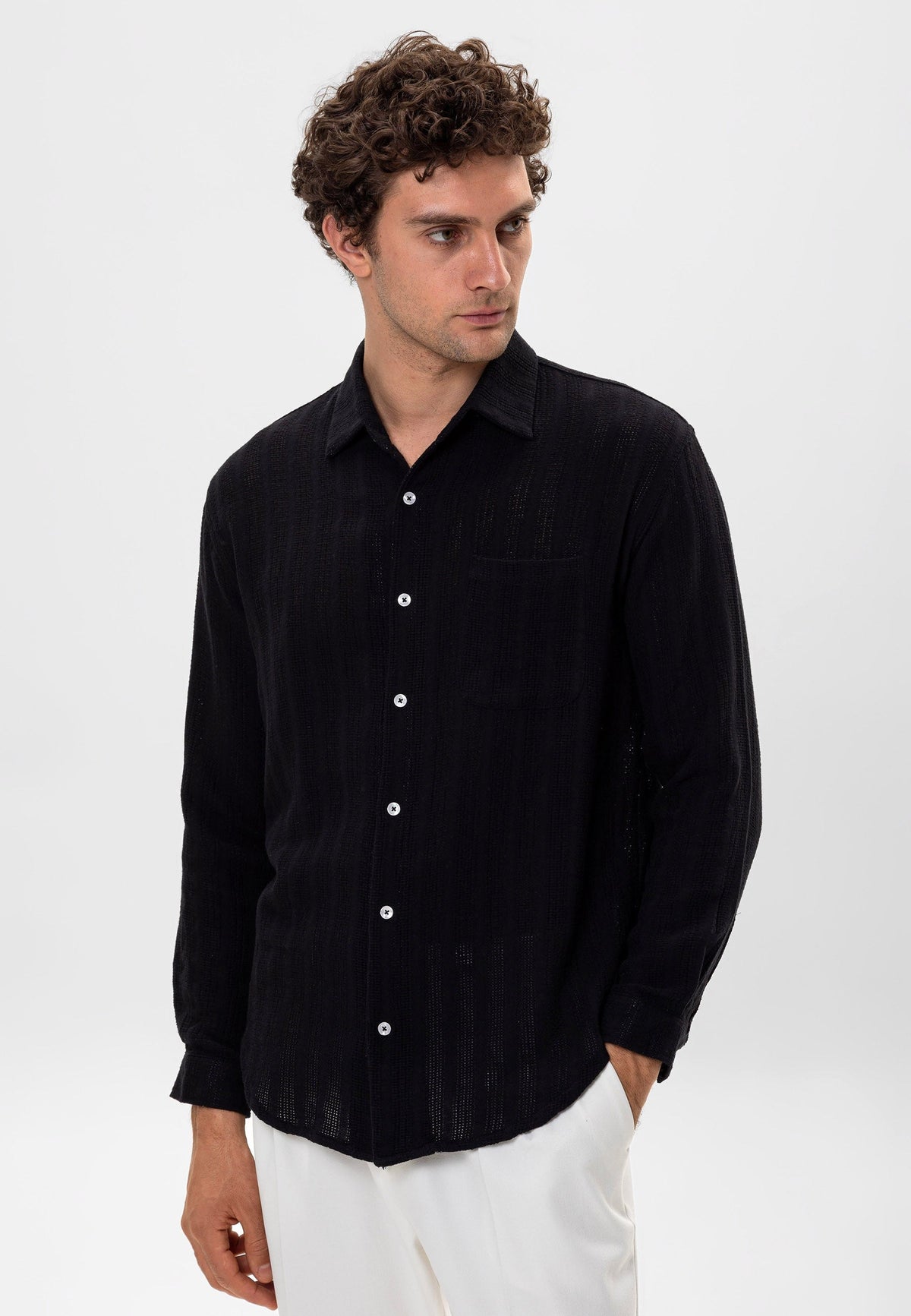 Antioch Knit-Detail Men's Shirt