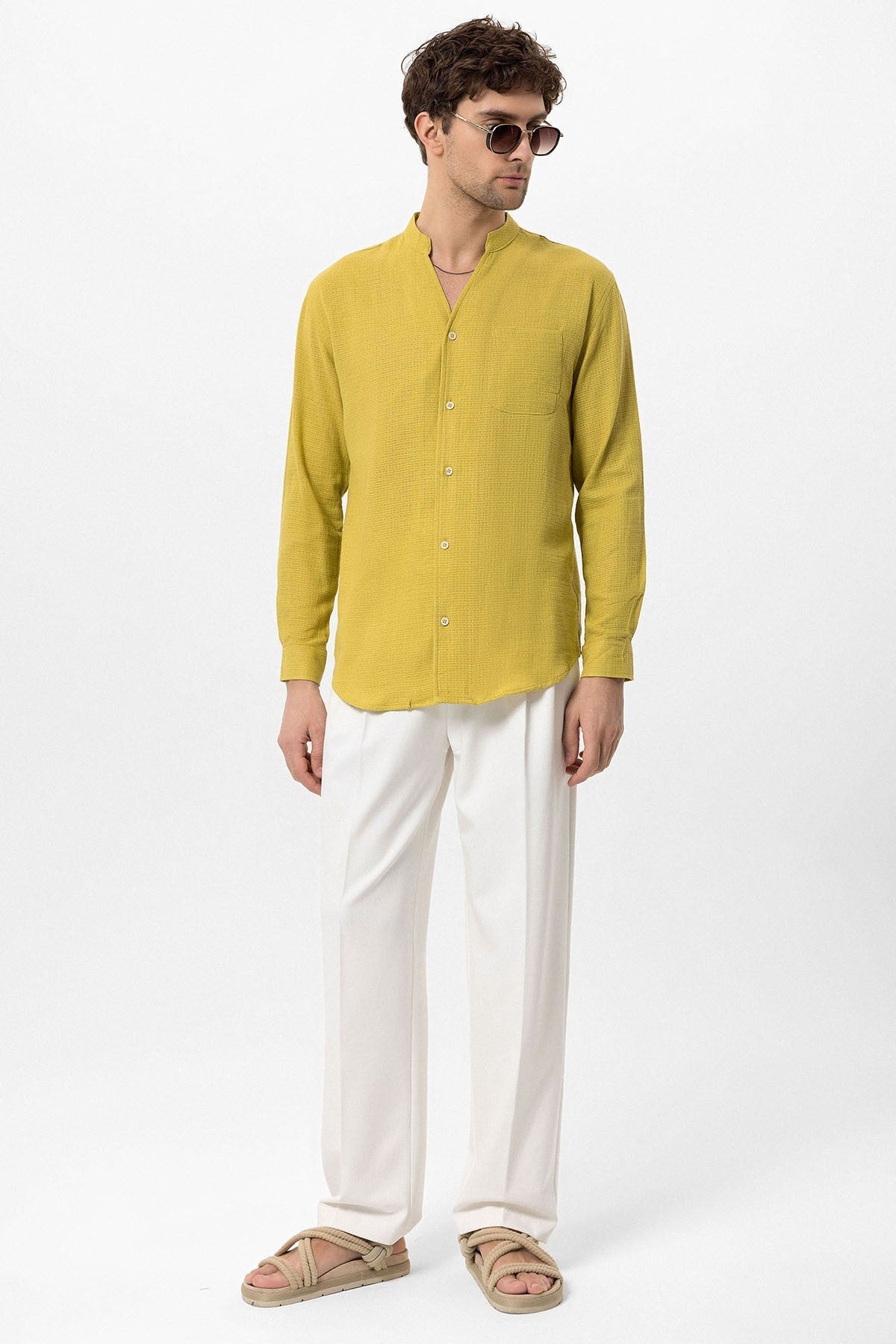 Antioch Crew-Neck Knitted Textured Men's Shirt
