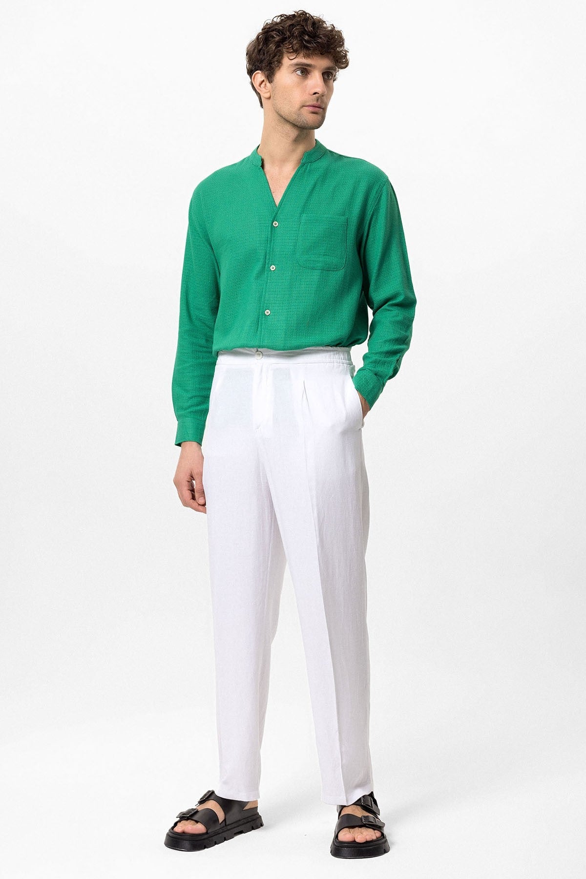 Antioch Crew-Neck Knitted Textured Men's Shirt