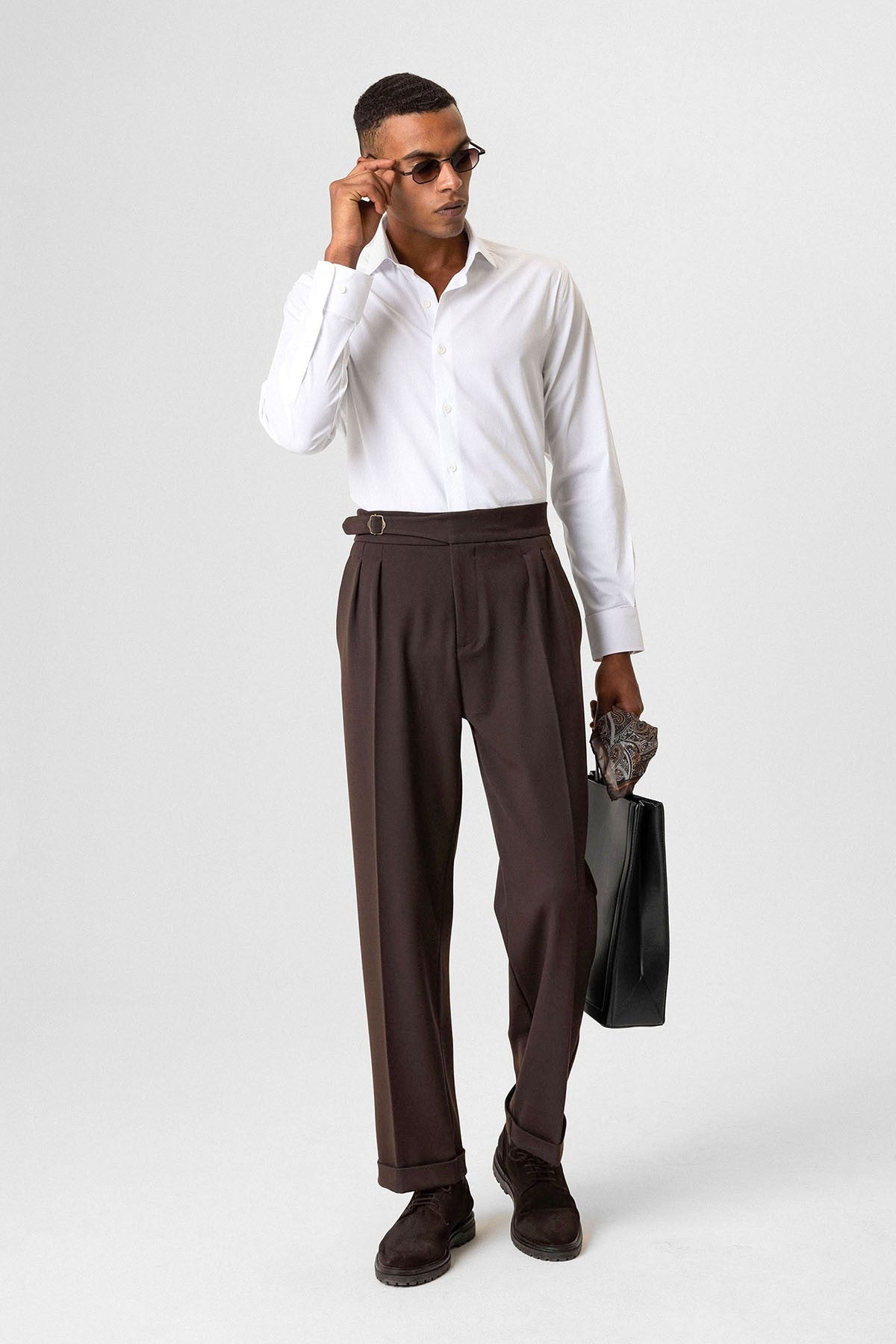 Antioch Toka Detailed Pleated High-Waisted Men's Pants