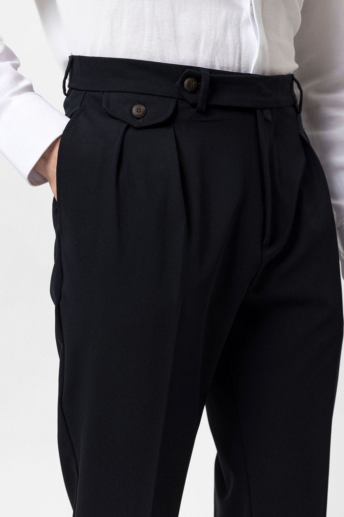 Pleated High-Waisted Men's Pants